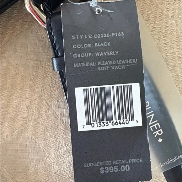 NWT Donald J Pliner handbag, black pleated leather. Black. Retail price : $395 - Picture 3 of 14